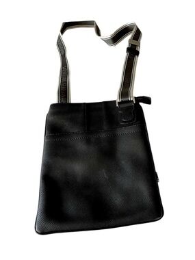 Salvatore Ferragamo Black Leather Messenger Bag